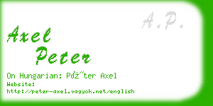 axel peter business card